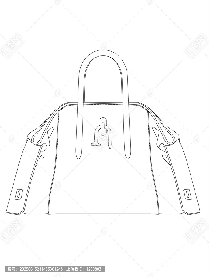 時尚復(fù)古經(jīng)典包包簡約線條手提包設(shè)計圖