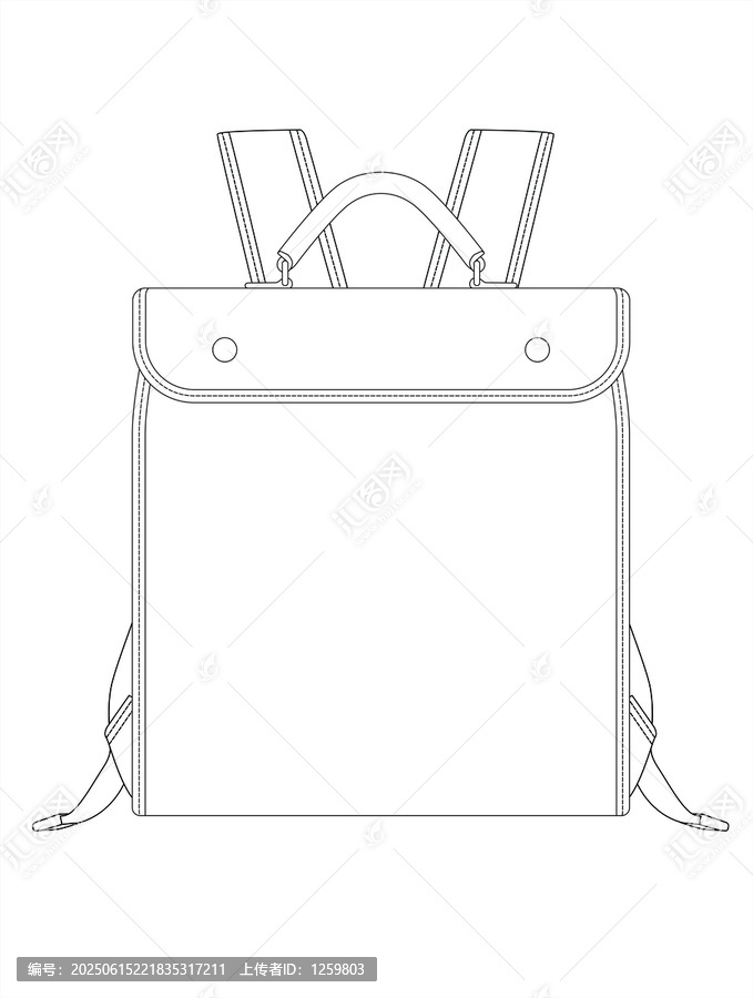 時尚潮風(fēng)包包簡約線條風(fēng)雙肩背包設(shè)計(jì)圖