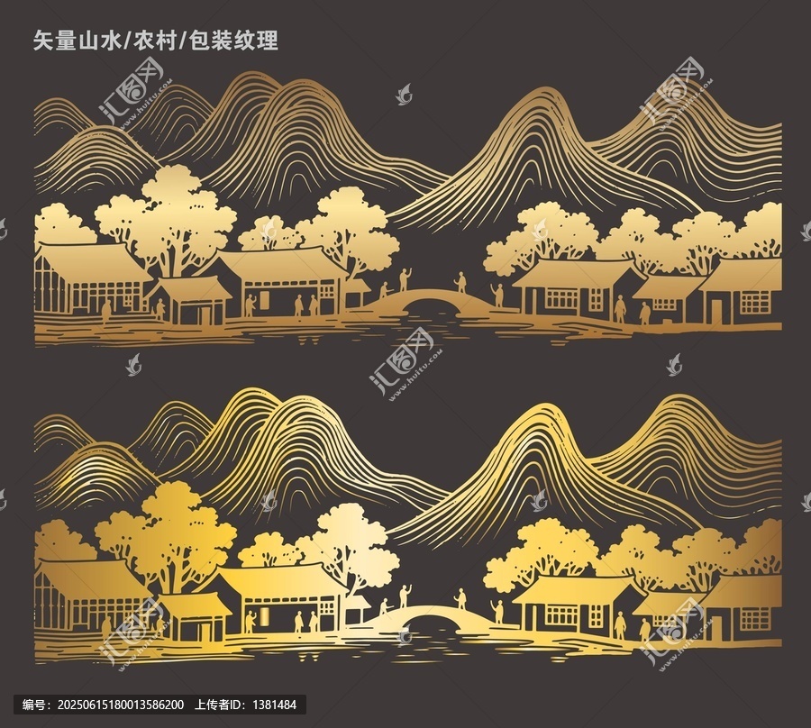 金色線條鄉(xiāng)村線條元素