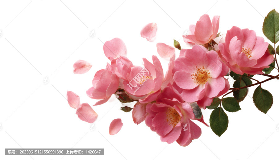 [免摳素材]粉紅玫瑰花瓣花束