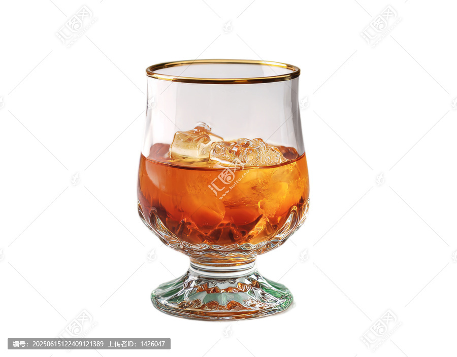 [免摳素材]精致的冰塊威士忌酒杯