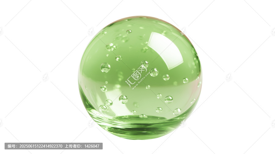 [免摳素材]綠色玻璃球體飾品