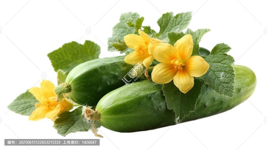 [免摳素材]新鮮黃花黃瓜與綠葉