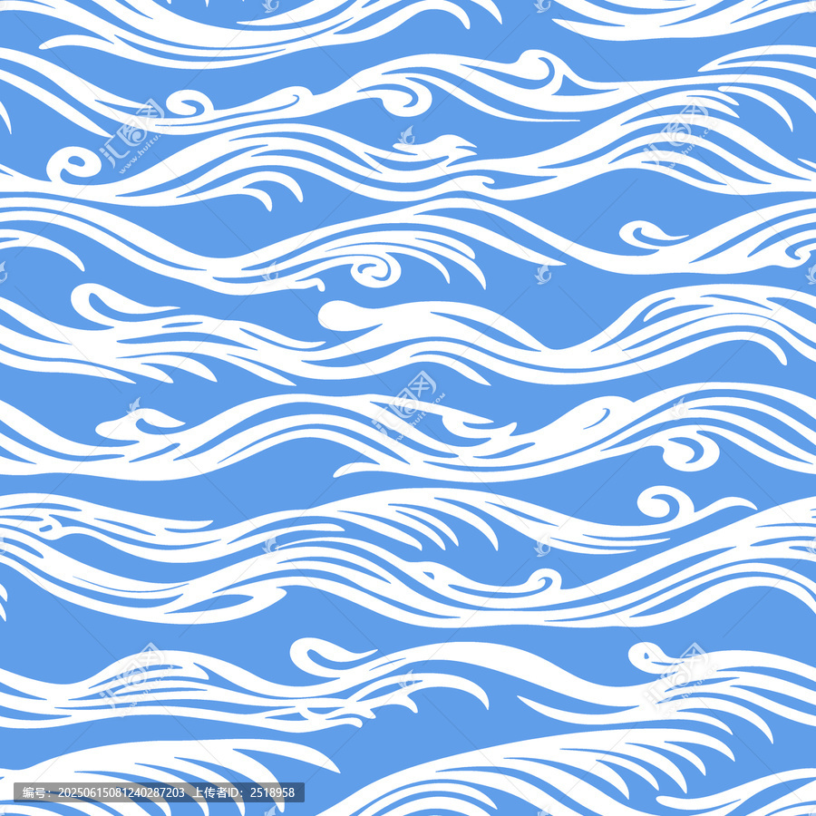 藍白簡約海浪圖案背景
