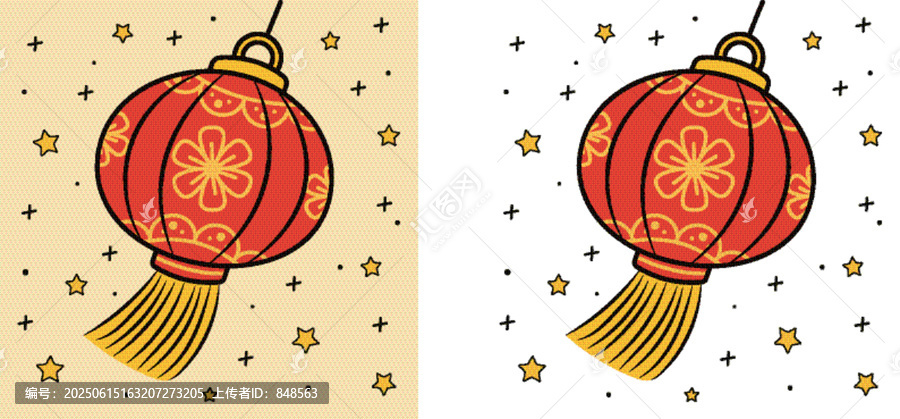 喜慶中式紅燈籠圖案素材