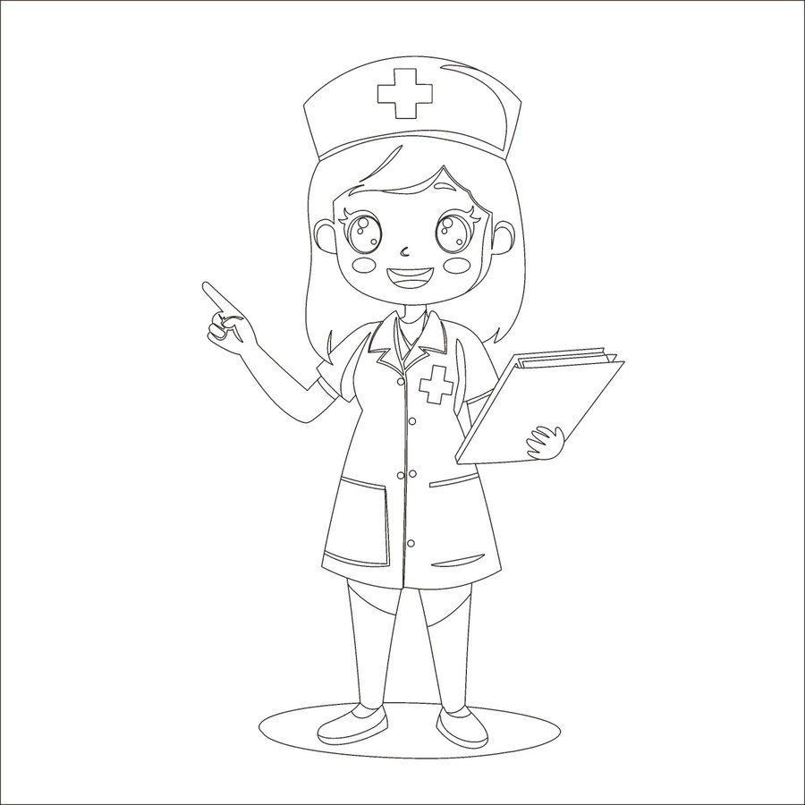 可愛卡通白衣護(hù)士形象