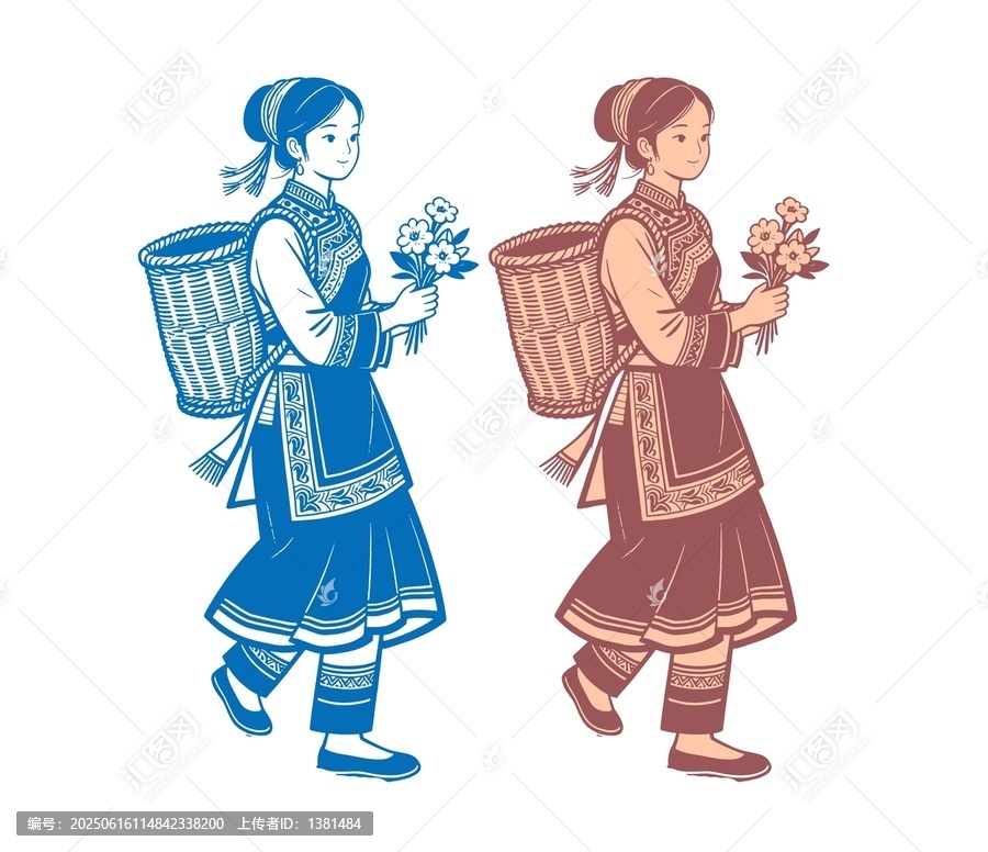 苗族姑娘插畫(huà)