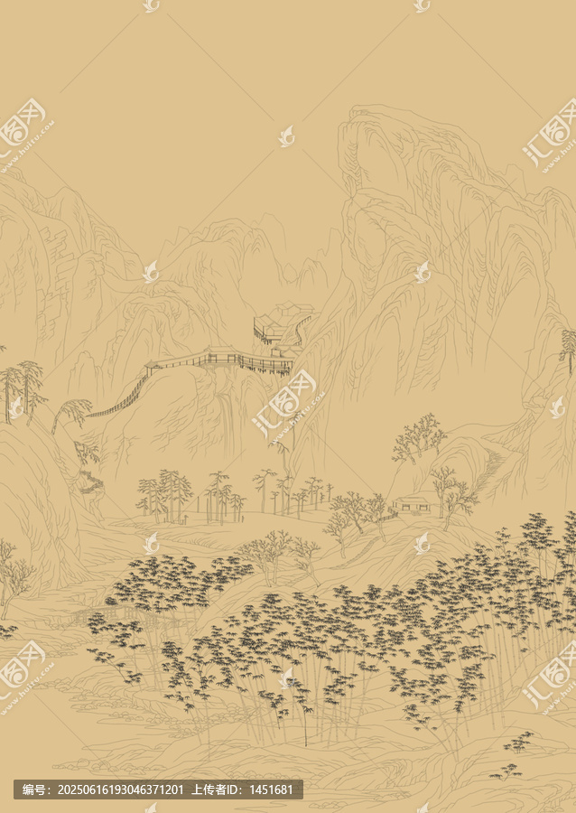 古風(fēng)山水白描