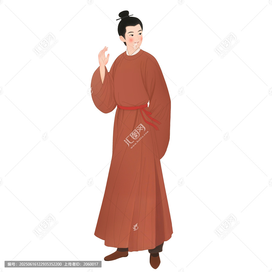 五十六個民族之漢族少年少女插畫元素