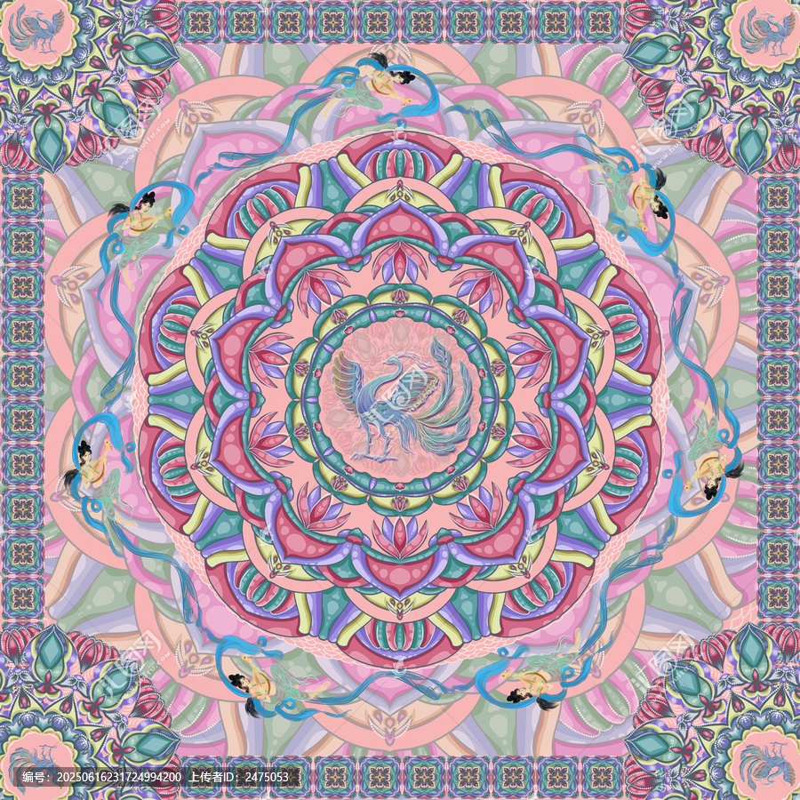 唐代藻井寶相花紋圖