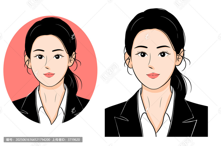 職業(yè)女性卡通形象插畫