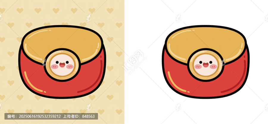 可愛卡通紅包形象插畫