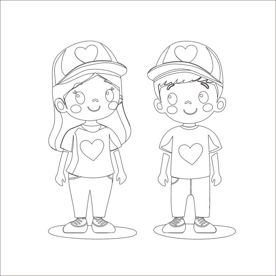 卡通可愛志愿者男孩女孩