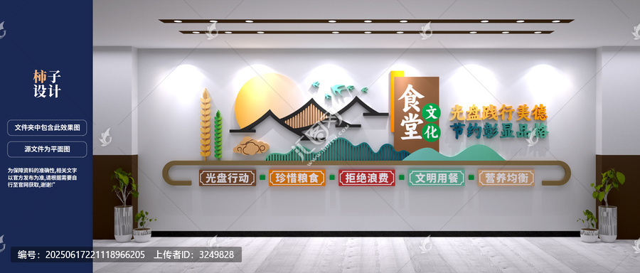 食堂文化墻設(shè)計(jì)效果圖