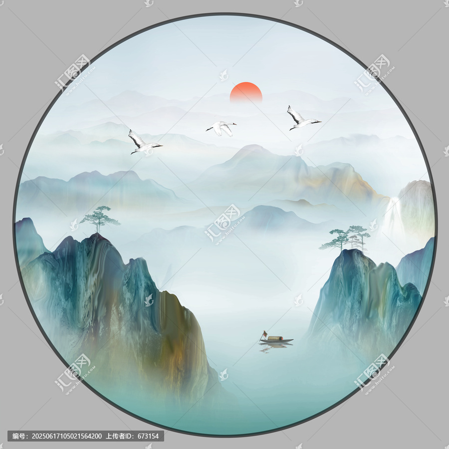 中式山水畫(huà)
