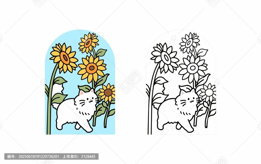 小貓發(fā)光燈圖案