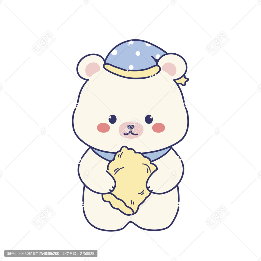 抱著枕頭的可愛(ài)小熊
