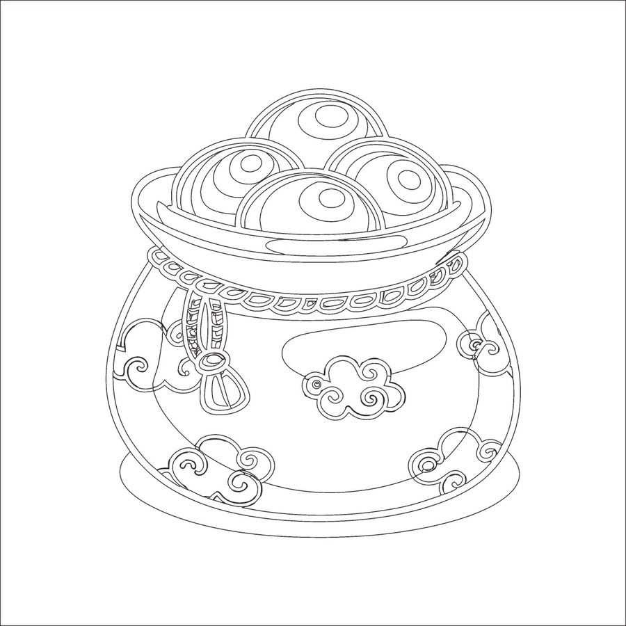 喜慶金元寶福袋插畫