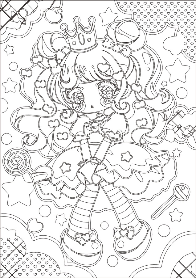 夢幻可愛的粉色系動漫女孩