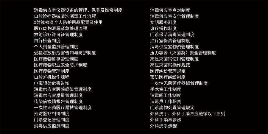 牙科口腔醫(yī)院全套制度