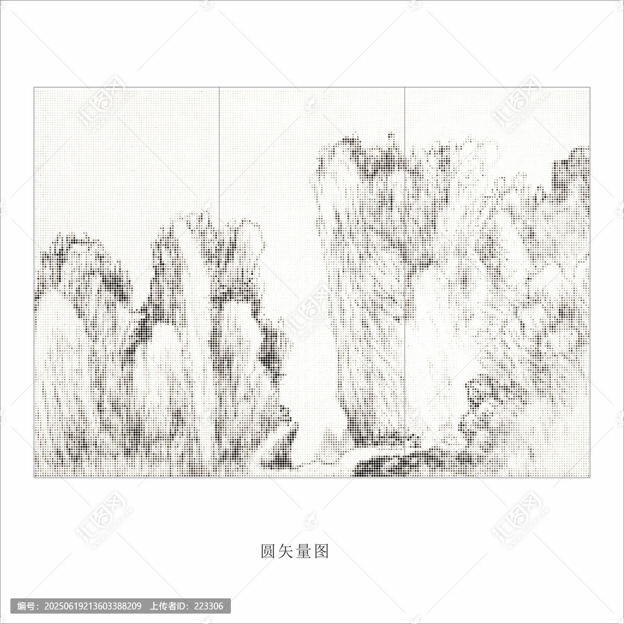 矢量鏤空山水圖案