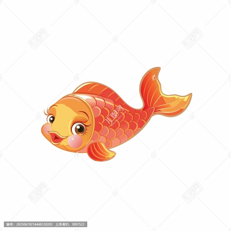 可愛(ài)卡通小金魚(yú)插畫(huà)