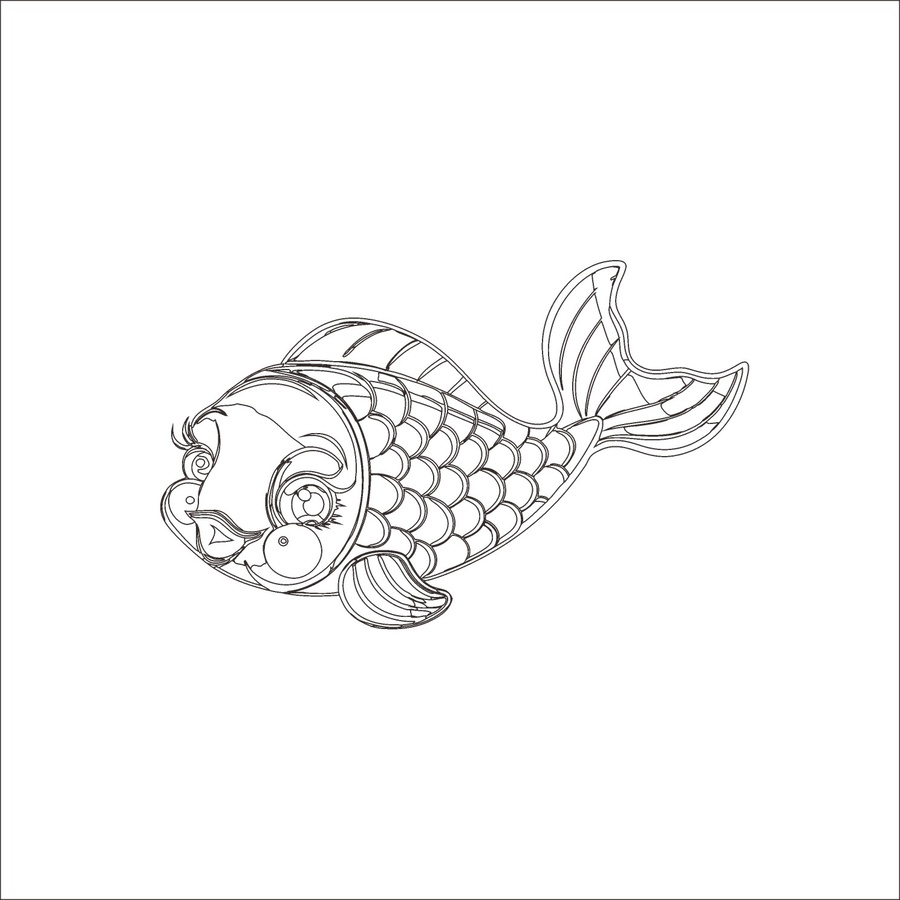可愛(ài)卡通小金魚(yú)插畫(huà)
