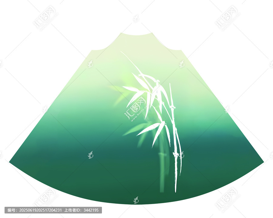 中式竹葉漸變?nèi)箶[圖案