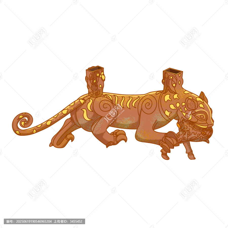 錯金銀銅虎噬鹿屏風(fēng)座