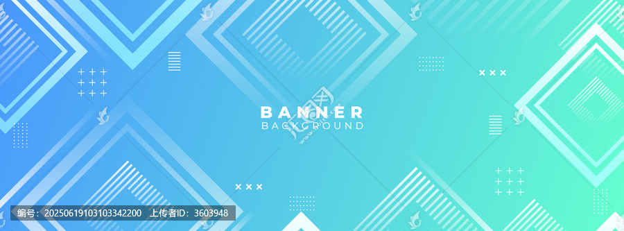 藍(lán)綠漸變幾何Banner背景