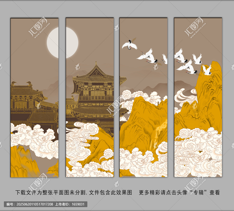 墻輕奢簡約金線抽象畫