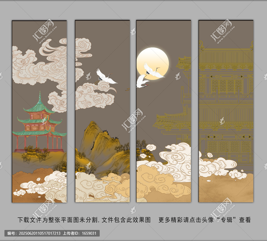 古建筑樓閣裝飾畫