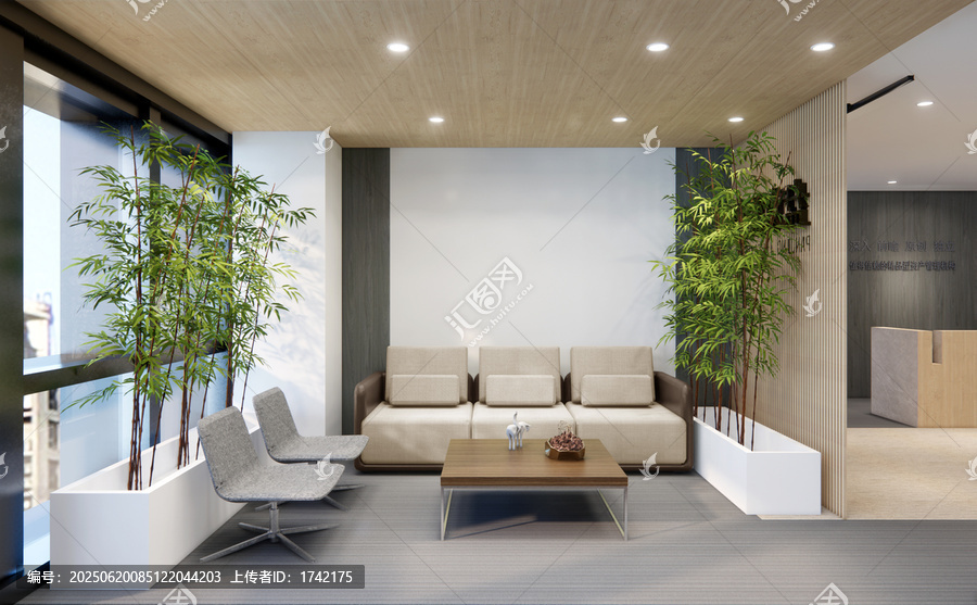 現(xiàn)代簡約風室內(nèi)綠植休閑區(qū)