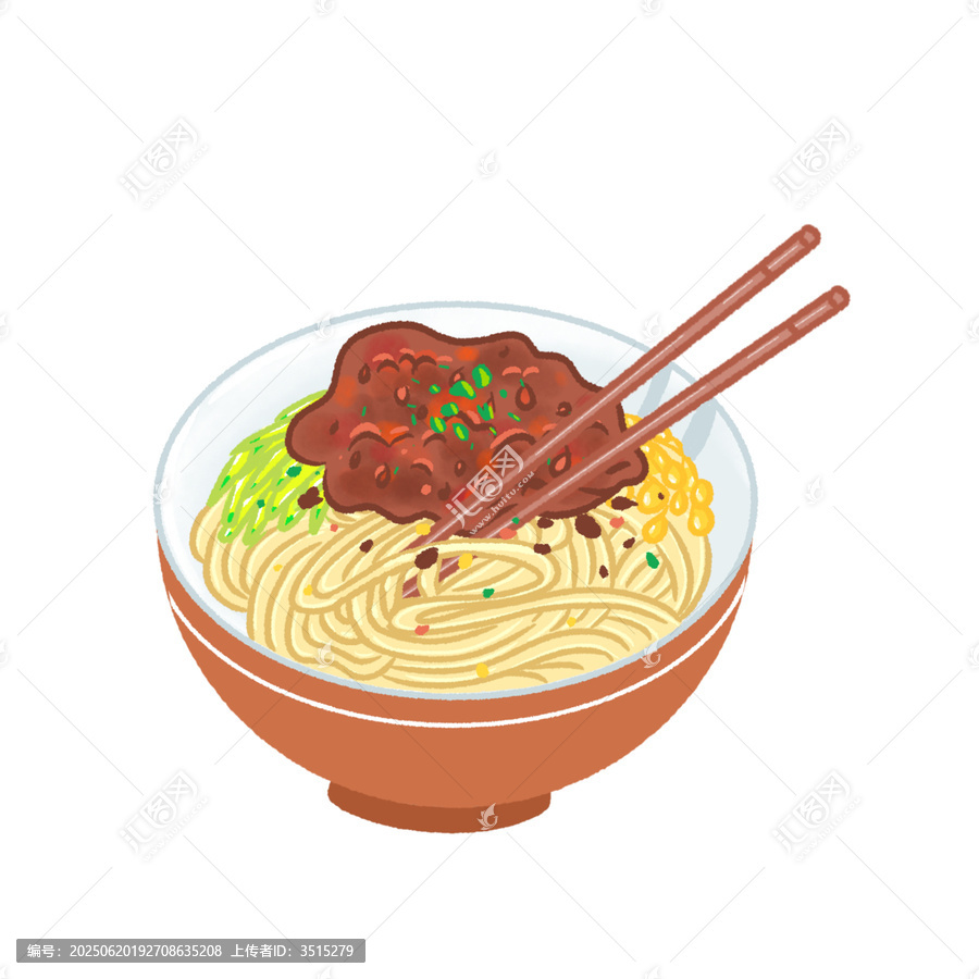 一碗老北京炸醬面插畫(huà)