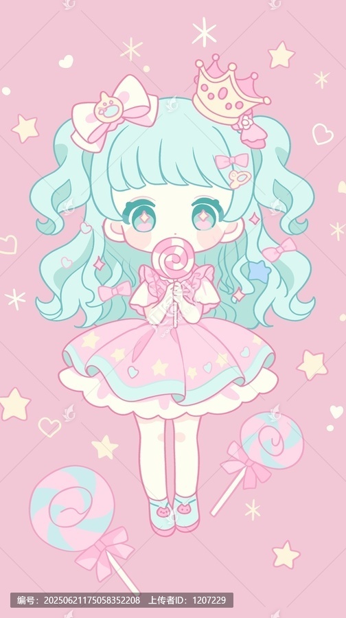 甜美夢幻的棒棒糖少女