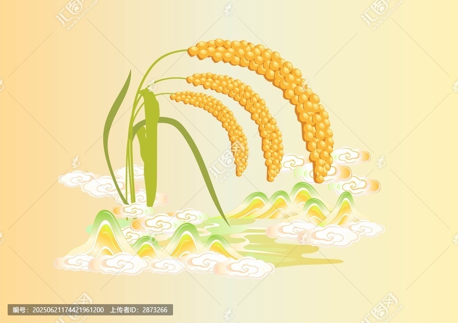 金黃麥穗小米插畫(huà)