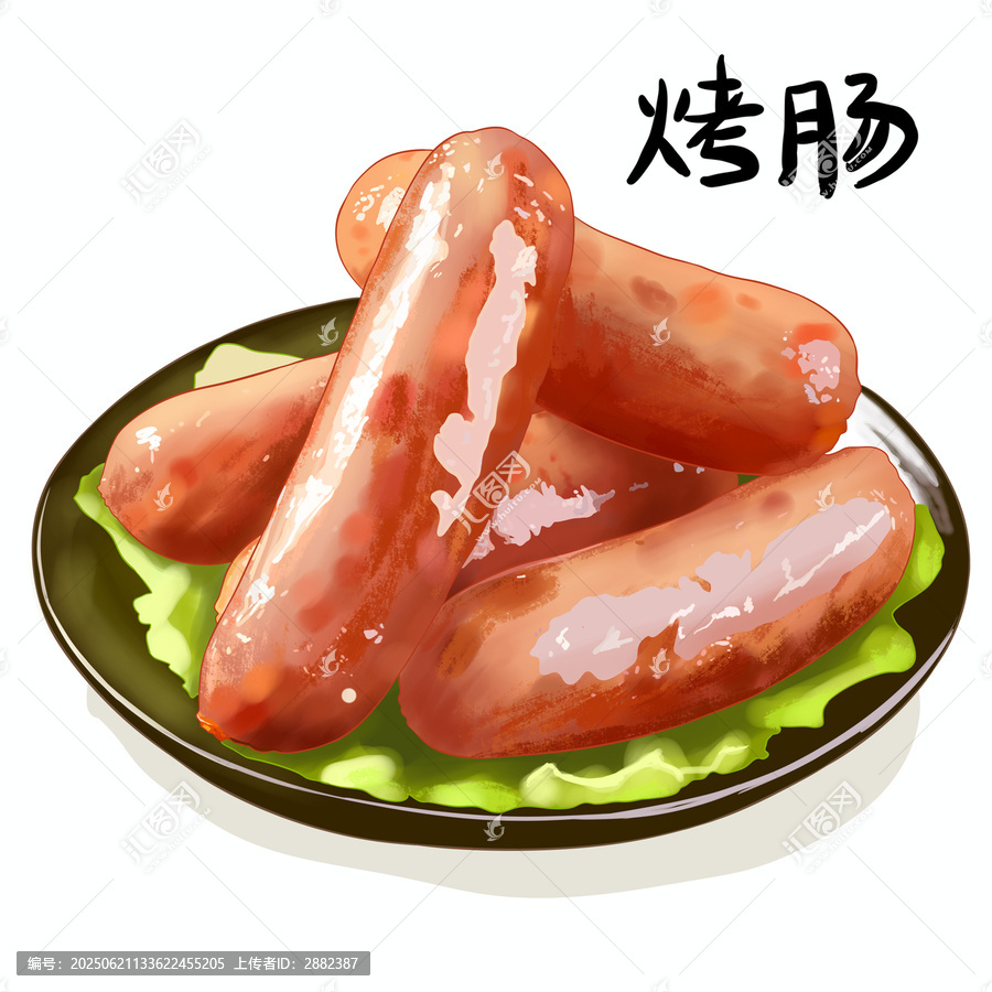烤腸肉腸美味烤腸海報手繪插畫臺灣烤腸