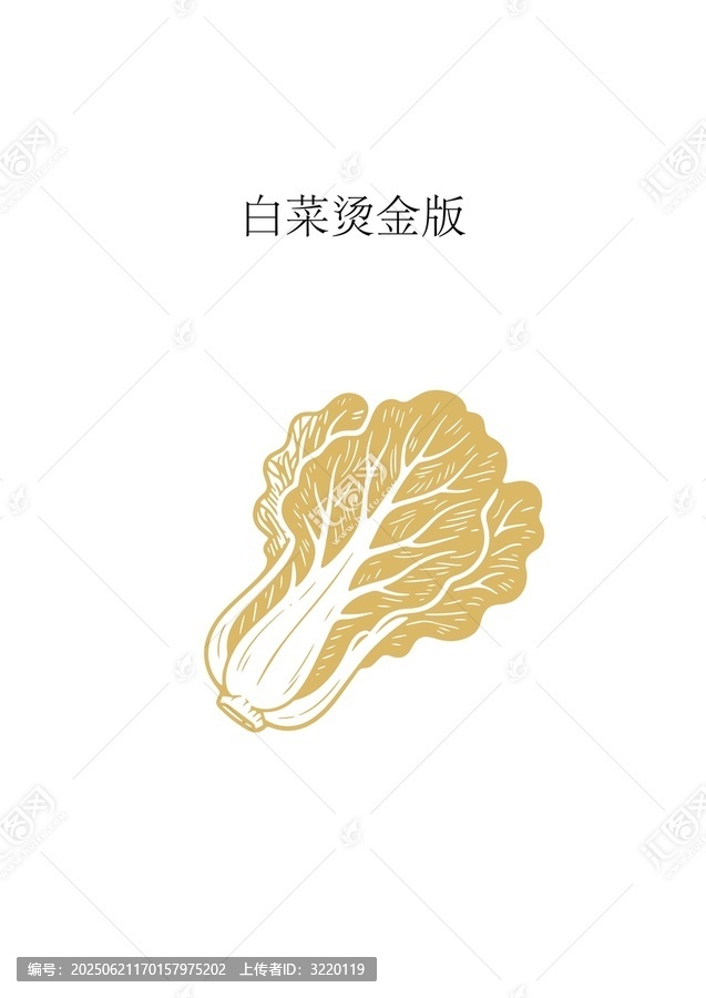 燙金版白菜簡約圖案素材