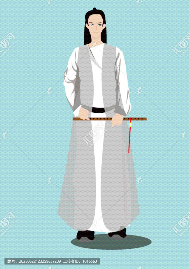 拿著蕭的男人
