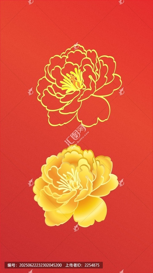 金色牡丹花