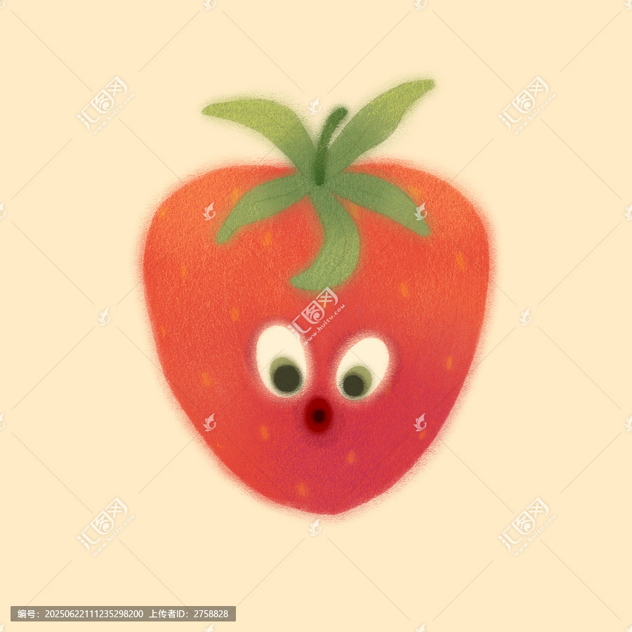 可愛(ài)卡通表情的草莓形象