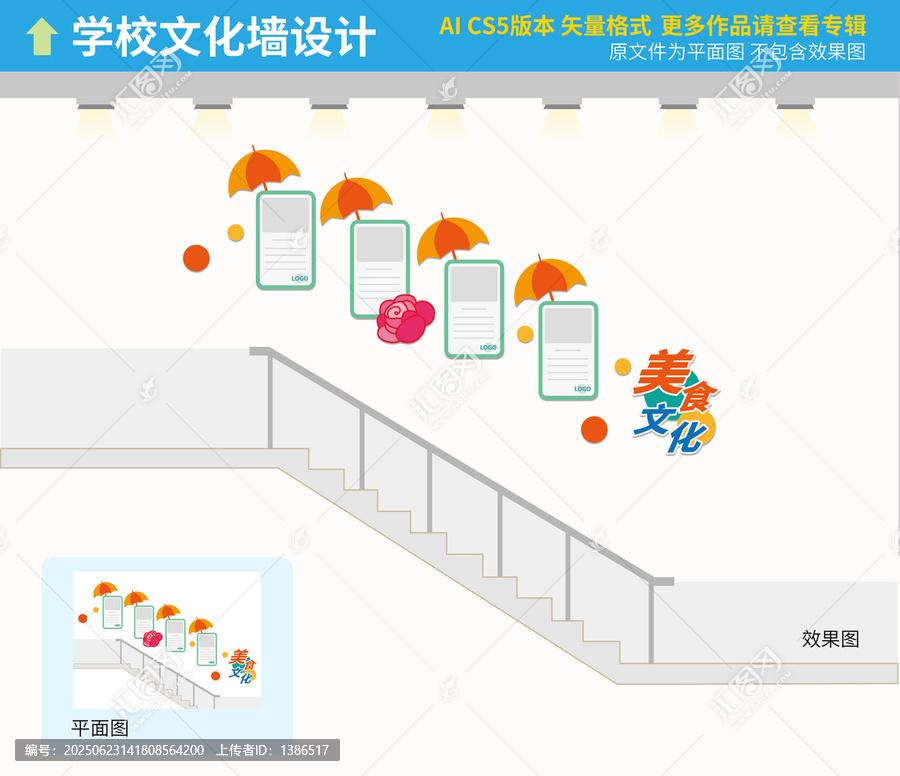 餐廳樓梯文化墻