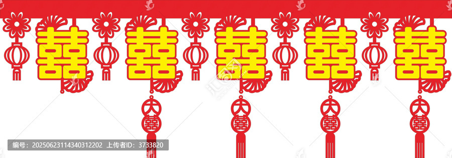 喜慶中式婚禮裝飾元素墻圍