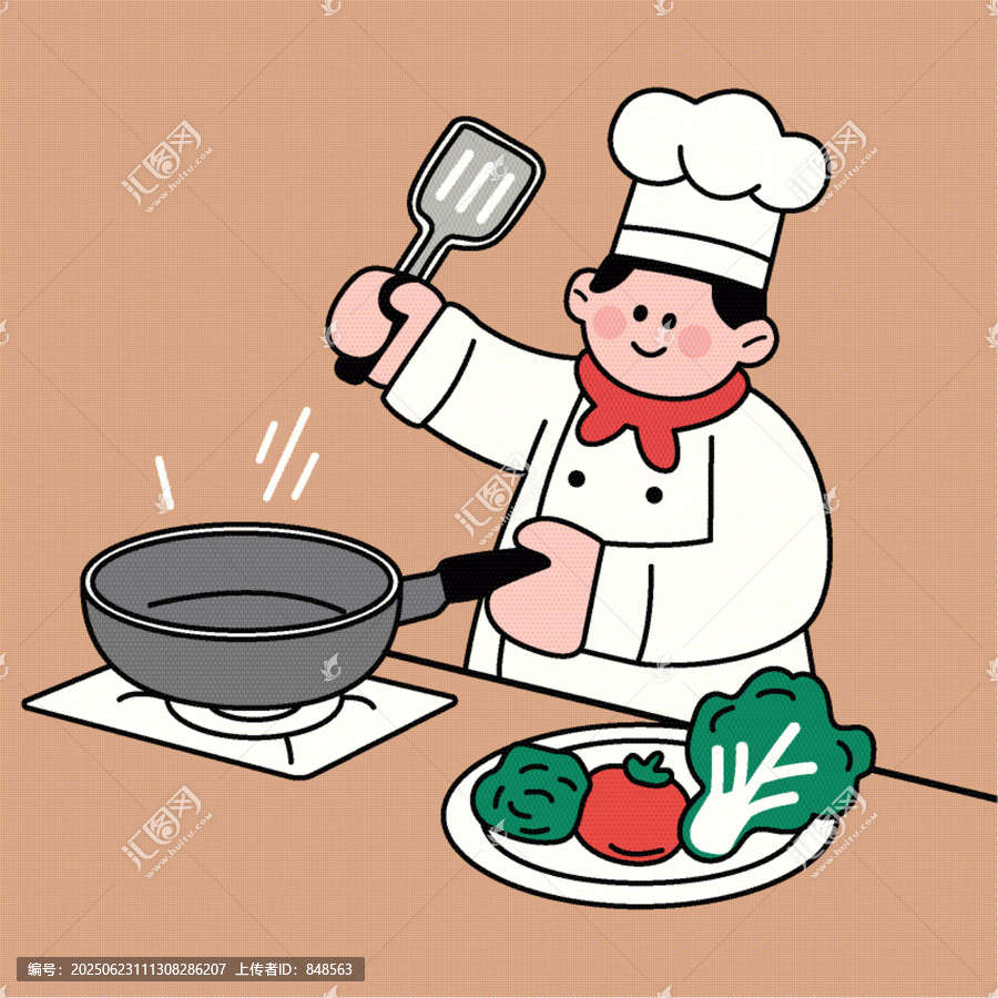 廚師烹飪美食準(zhǔn)備食材