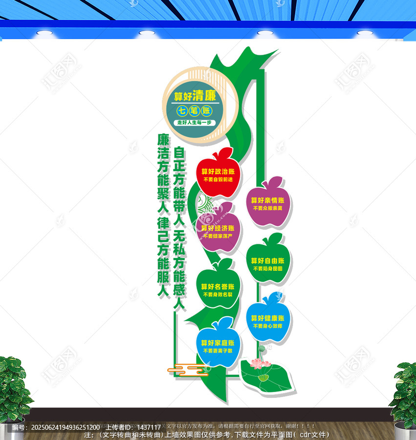 豎版人生七筆賬文化墻