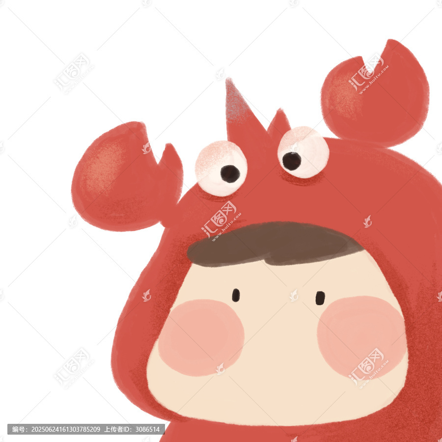 卡通小龍蝦元素