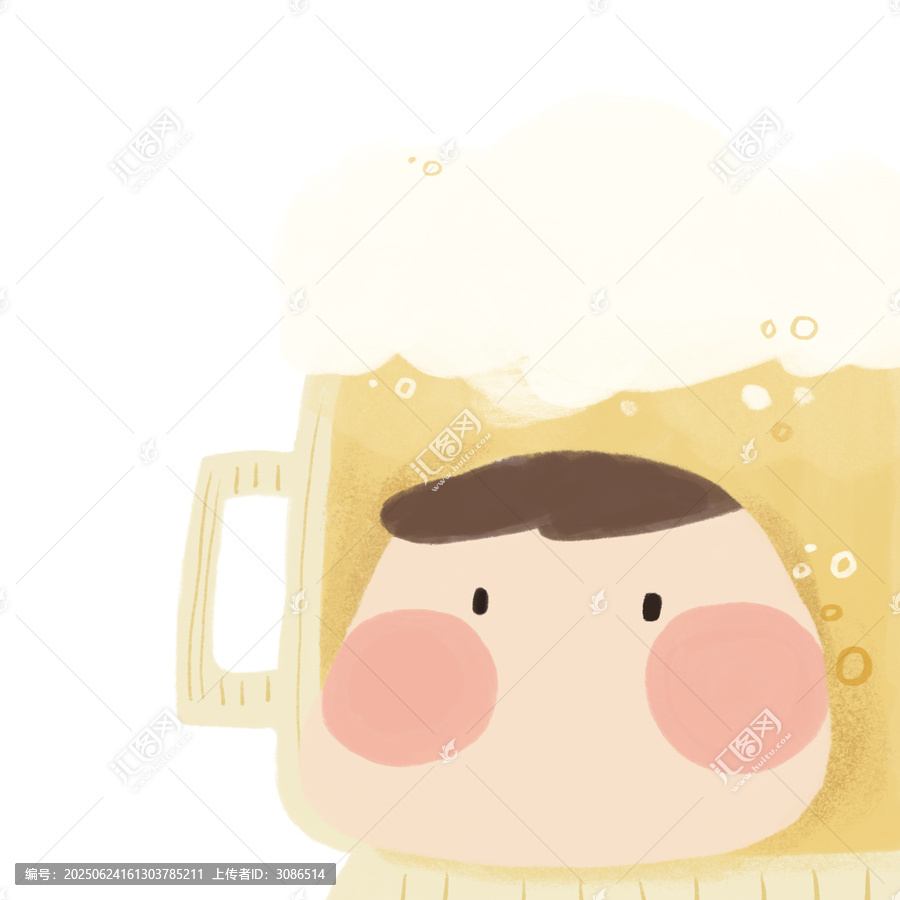 卡通啤酒元素