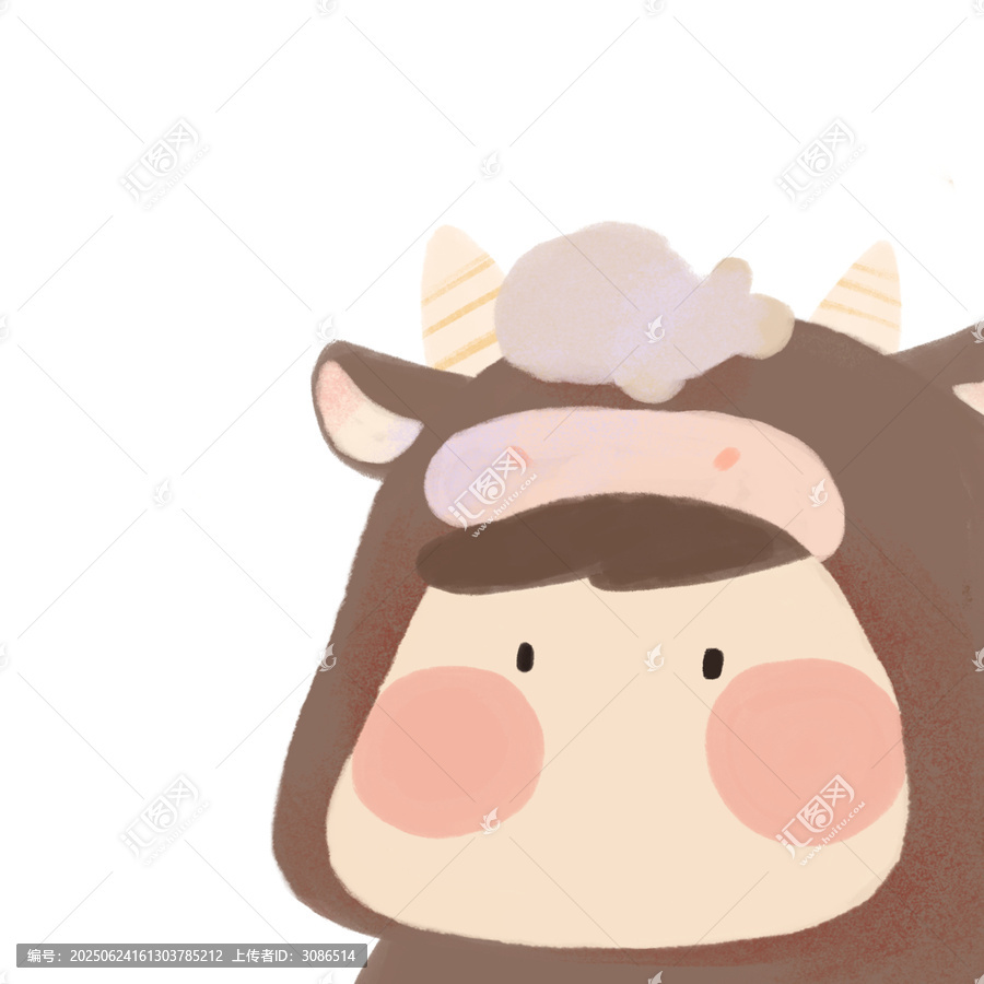 卡通小牛元素
