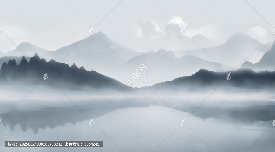 水墨山水意境風(fēng)光圖