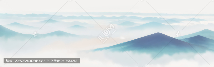 水墨風(fēng)格層巒疊嶂山景圖